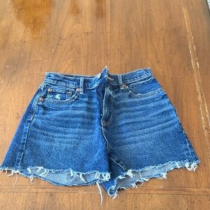 American Eagle Outfitters Vintage Blue Frayed Hem Denim Shorts